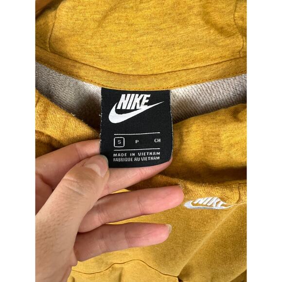 Nike Women's Logo Pullover Hoodie Long Sleeve Mustard Yellow Size Small - Picture 3 of 6